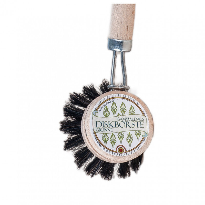 Gammaldags diskborste från Grunne med utbytbart borsthuvud