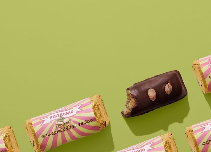 vegansk choklad fylld med pistagefudge